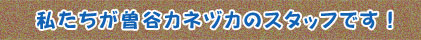 私たちが曽谷カネヅカのスタッフです！